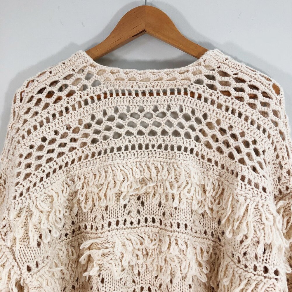 NWOT! SUNDANCE Natural Wonders Boho Crochet Knit Wool/Alpaca Cardigan in Cream - Picture 11 of 14